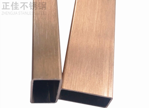 4608e956725c1970a24aac09d2e921a8 304不锈钢方管玫瑰金拉丝2
